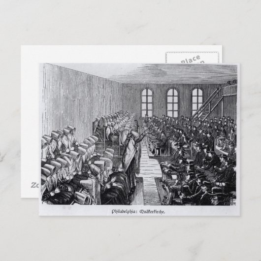 フィラデルフィア・クエーカー会議 ポストカード (正面/裏面)