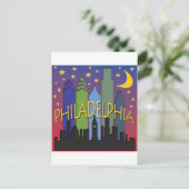 フィラデルフィア・スカイラインのナイトライフ ポストカード (スタンド正面)