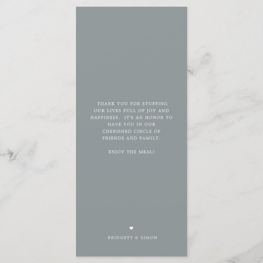 フィラデルフィア・スカイライン |の結婚イベントメニュー メニュー (裏面)