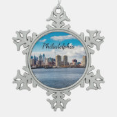 フィラデルフィア・スカイライン スノーフレークピューターオーナメント (正面)