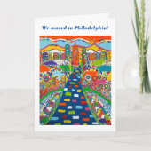 フィラデルフィア、ペンシルバニア州アドレスカードの変更 案内状 (正面)