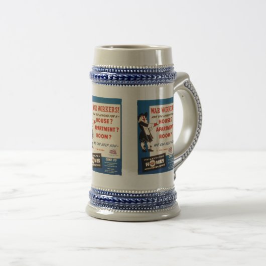 フィラデルフィア・ペンシルバニア第2次世界大戦住宅不足   ビールジョッキ (正面右)