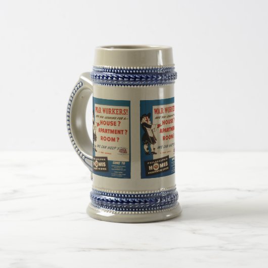 フィラデルフィア・ペンシルバニア第2次世界大戦住宅不足   ビールジョッキ (正面左)