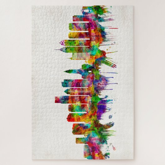 フィラデルフィア・ペンシルバニア・スカイライン ジグソーパズル (縦)