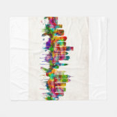 フィラデルフィア・ペンシルバニア・スカイライン フリースブランケット (正面(横))