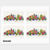 フィラデルフィア・ペンシルバニア・スカイライン 長方形シール (シート)