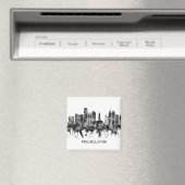 フィラデルフィア・ペンシルバニア・スカイラインBW マグネット (インサイチュ (食洗機))