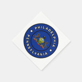 フィラデルフィア・ペンシルバニア スタンダードカクテルナプキン (角)