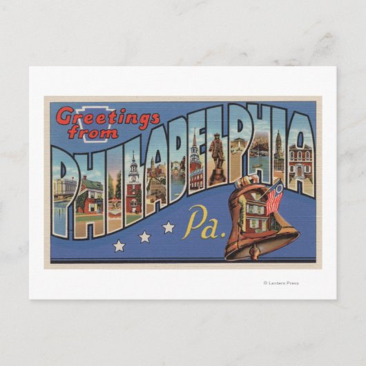フィラデルフィア,ペンシルバニア – ラージレター ポストカード (正面)