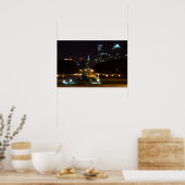 フィラデルフィア・ペンシルバニア、夜のダウンタウン。 ポスター (キッチン)