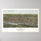 フィラデルフィア・ペン1907アンティークパノラママップ ポスター (正面)