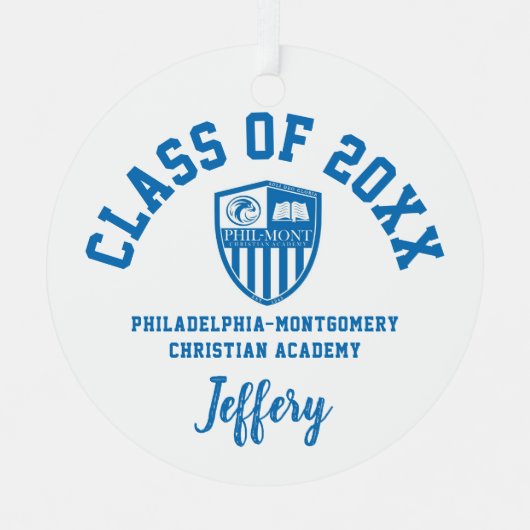 フィラデルフィア – モンゴメリークリスチャンアカデミーオーナメント メタルオーナメント (正面)