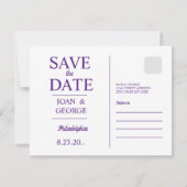 フィラデルフィア Save the Date ヴィンテージ ポストカード (裏面)