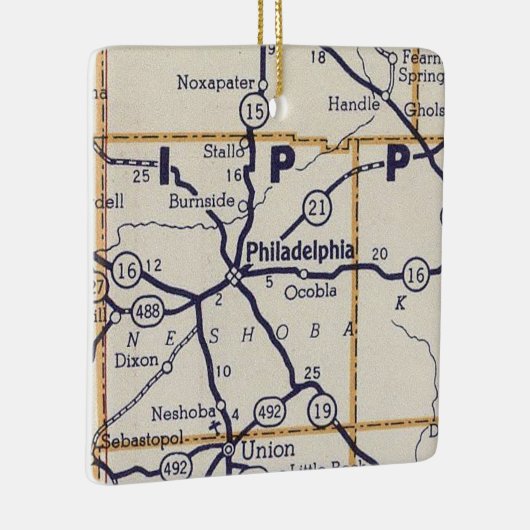 フィラデルフィアMSヴィンテージマップ セラミックオーナメント (右)