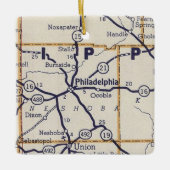 フィラデルフィアMSヴィンテージマップ セラミックオーナメント (正面)