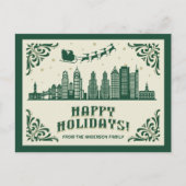 フィラデルフィアPAスカイラインハッピーホリデーズハガキ シーズンポストカード (正面)