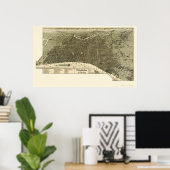 フィラデルフィアPAパノラママップ – 1887 ポスター (ホームオフィス)