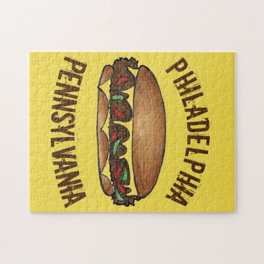 フィラデルフィアPAペンシルバニアフィルチーズステーキ ジグソーパズル (横)