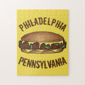 フィラデルフィアPAペンシルバニアフィルチーズステーキ ジグソーパズル (縦)