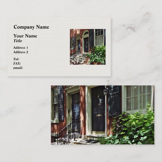 フィラデルフィアPA -通りインソサエティヒル 名刺 (正面/裏面)