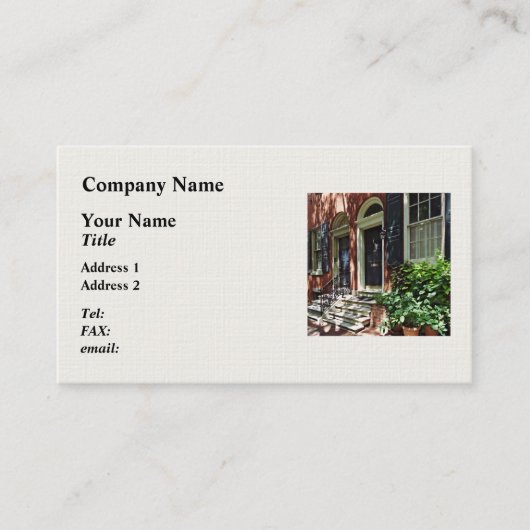 フィラデルフィアPA -通りインソサエティヒル 名刺 (正面)