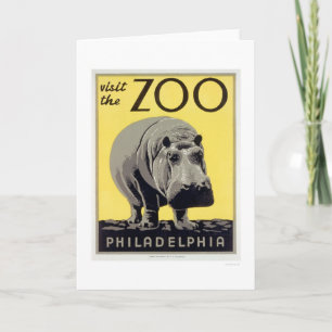 フィラデルフィアPA Zoo Hippo 1936 WPA カード
