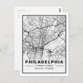 フィラデルフィアUSAトラベルシティマップ ポストカード (正面/裏面)