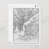 フィラデルフィアUSAトラベルシティマップ ポストカード (正面/裏面)