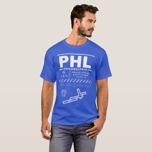 フィラデルフィ国際的ア空港PHL Tシャツ (正面フル)