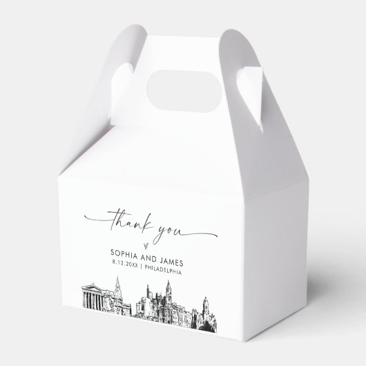 フィラデルフィ結婚アのパーソナライズされたお願い フェイバーボックス (裏面サイド)