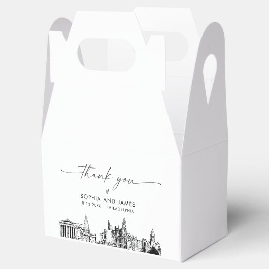 フィラデルフィ結婚アのパーソナライズされたお願い フェイバーボックス (オープン)