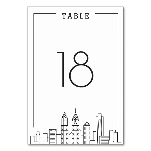 フィラデルフィ結婚アの |テーブル番号 テーブルナンバー (正面)