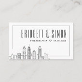 フィラデルフィ結婚アの |座席表の前面と背面 プレイスカード (裏面)