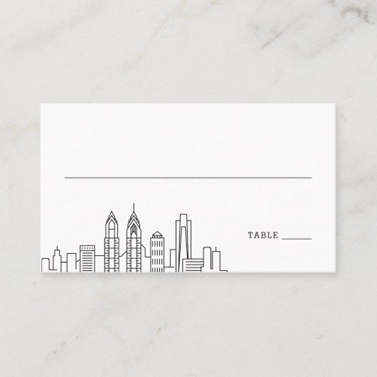 フィラデルフィ結婚アの |座席表の前面と背面 プレイスカード (正面)