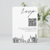 フィラデルフィ結婚アのRSVP QRコード エンクロージャーカード (スタンド正面)