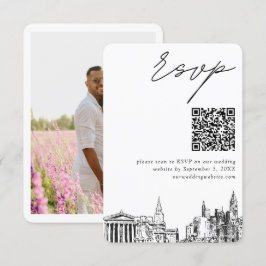 フィラデルフィ結婚アのRSVP QRコード エンクロージャーカード