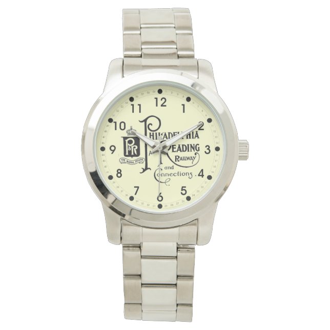 フィラデルフィ読アと鉄道のロゴ 腕時計 (正面)