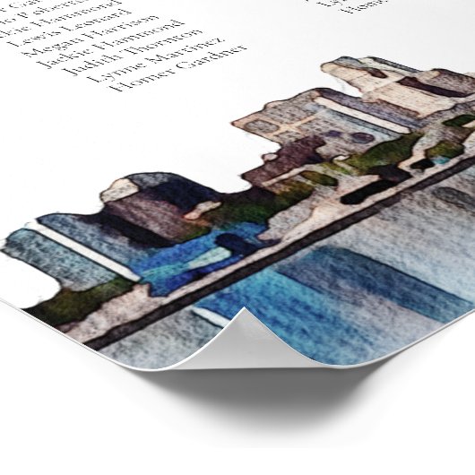 フィラフ色彩の鮮やかィアスカイラ結婚インの座席表 ポスター (角)