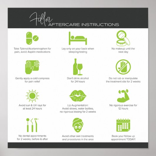 フィラーのアフターケア手順 ポスター (正面)