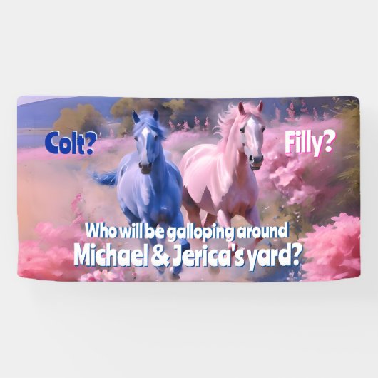 フィリかわいらしーまたは子馬ウェスタンスタイル 横断幕 (横)