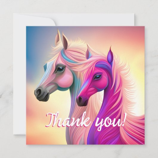 フィリかわいらしーまたは子馬 サンキューカード (正面)