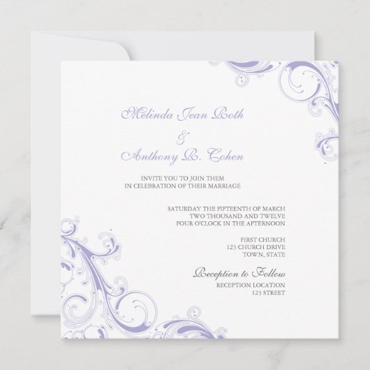 フィリグラスワールラベンダー 招待状 (正面)