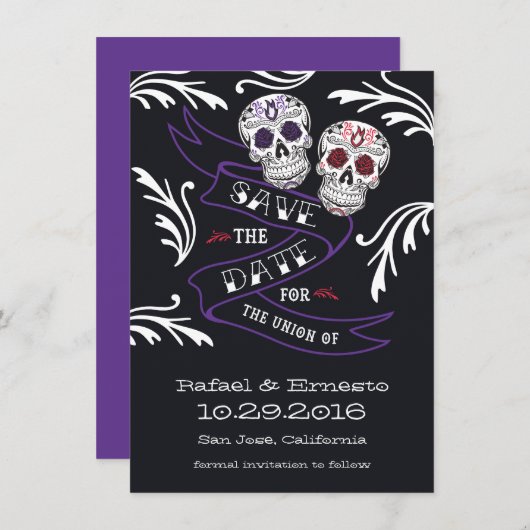 フィリグラースガースカルバナー保存日4.5 x 6.25 セーブザデート (正面/裏面)