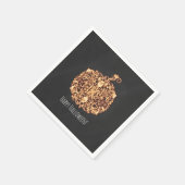 フィリグリーオレンジカボ白熱［赤熱］光を放つンプキンハローウィンパーティ スタンダードカクテルナプキン (角)