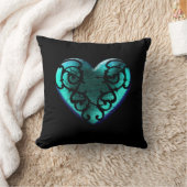 フィリグリーゴシックアイスブルーハート クッション (ブランケット)