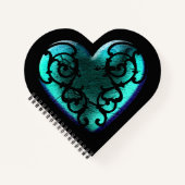 フィリグリーゴシックアイスブルーハート ノートブック (正面)