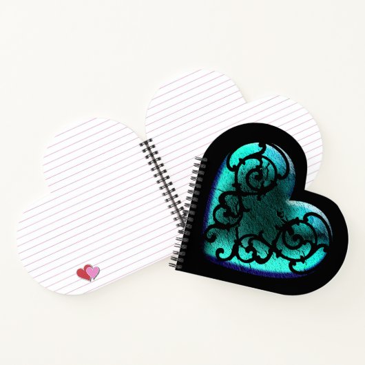 フィリグリーゴシックアイスブルーハート ノートブック (内部)