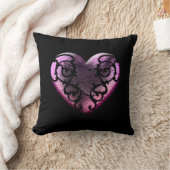 フィリグリーゴシックピンクハート装飾用クッション クッション (ブランケット)