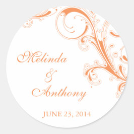 フィリグリースワールオレンジ新郎新婦 ラウンドシール