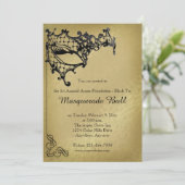 フィリグリーマスカレードマルディグラスボール招待状 招待状 (スタンド正面)